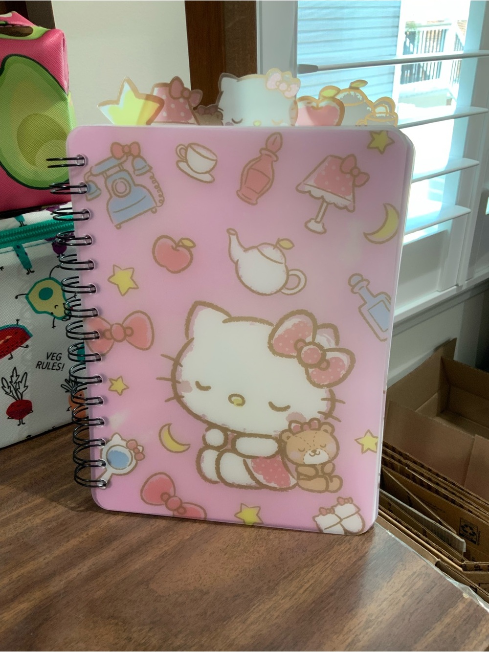 Hello Kitty Pink Spiral Tablet Notebook with Bow & Teddy Design